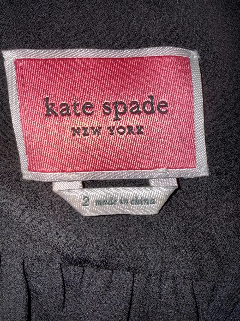 kate spade Black Dress with Pink and Red Abstract Ribbon Print